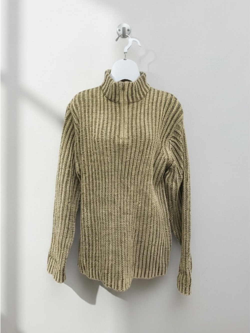 Vintage Y2K Nevada 1/4 Zip Chunky Ribbed Knit Sweater Size S
